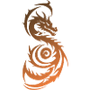 Orange Tribal Fantasy Dragon