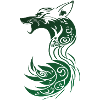 Green Tribal Fantasy Fox