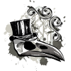 Raven skeleton skull