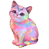 Bunte, magische Katze
