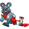 Evil Teddy Bear With Axe