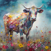 Vibrant Cow Art