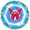 Glowing butterfly with mental pattern