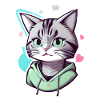 Coole Katze mit Herzen