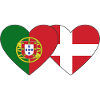 Portugal Danemark Flag Coeur