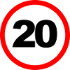 20 Geschwindigkeit / Schild Design