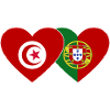 Tunisia Portugal Flag Heart