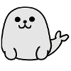 Cute charming white seal