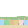 Beach houses with dunes