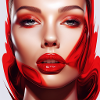 Sexy woman with red lips