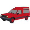 Fourgonnette rouge Rapid Express