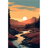 Bach Wald Sonnenuntergang