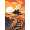 Tracks Sunset Desert