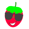 Strawberry with sunglasses
