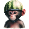 Singe à la pastèque