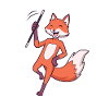 Comic fox twirling