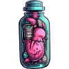 Heart Mystical Content Bottle Drawing