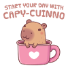 Söt Capybara Börja dagen med Capyuccino kaffe
