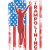 Trampoline jumping USA flag