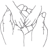 Hand mit Pfote