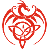Red dragon and Celtic symbol
