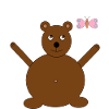 Brown Bear & Pink/Blue Butterfly