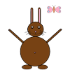 Brown Rabbit & Pink/Blue Butterfly