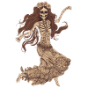 Cheerful 60s 70s Hippie Skeleton