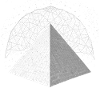 Pyramide mit Energiefeld in Weiss