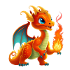 Flammiger Freund: Süßer Cartoon-Drache