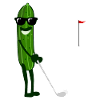 Cucumber plays golf cucumbers