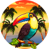 Tropical bird palms