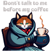 Lustige Katze und Kaffee