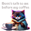 Lustige Katze und Kaffee