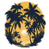 Palm trees and sunset