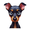 Adorable Doberman Pinscher Cartoon