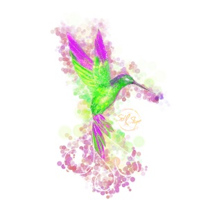 Wunderschönes Kolibri Design Grün Leuchtend