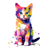 Splash of paint cat