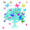 Livets træ,Livets træ,Blomster,Sommerfugle