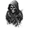 Gothic Flower Skull