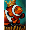 Clownfisch mit einer Krone