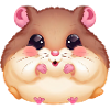 Cute hamster with full cheeks -