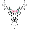 Floral Low Poly Deer