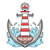 Anchor Lighthouse Mix Motif