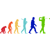 Evolution Golf bunt - Golfspielen Golfen
