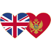 Angleterre Monténégro drapeau