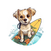 Surfing dog