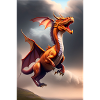 Drache überfliegt Fantasywelt