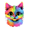 Aufgeregte bunte Katze