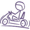 Go Kart Silhouette Stick Figur Linjetegning